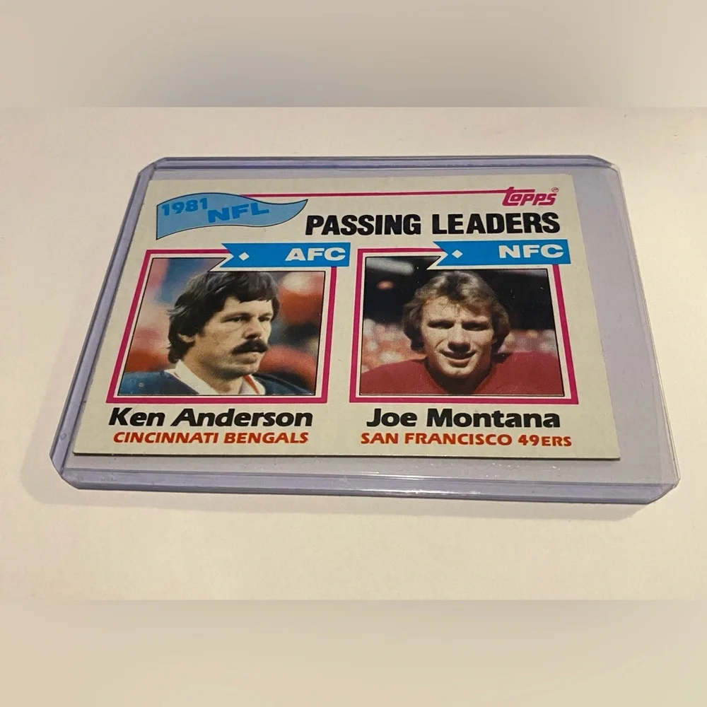 Joe Montana/Ken Anderson 1982 Topps Football Card #257 1981 Passing Leaders